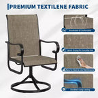 Sillas, juego de 2, sillas mecedoras de comedor con tela Textilene para todo tipo de clima, asiento mecedora para terraza con respaldo alto para patio trasero, piscina