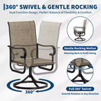 Sillas, juego de 2, sillas mecedoras de comedor con tela Textilene para todo tipo de clima, asiento mecedora para terraza con respaldo alto para patio trasero, piscina