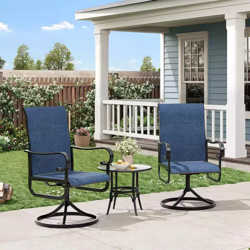 Sillas, juego de 2, sillas mecedoras de comedor con tela Textilene para todo tipo de clima, asiento mecedora para terraza con respaldo alto para patio trasero, piscina