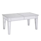 HomeRoots 42 Silver Mirrored And Metal Rectangular Mirrored Coffee Table