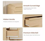 Cómoda de 5 cajones para dormitorio, cómoda alta de madera de 114 cm con diseño de perfil curvo, organizador de almacenamiento de ropa para armario, cómoda de estilo mediados de siglo