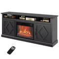 67 Fireplace TV Stand with Mantel, 18 Electric Fireplace Insert & Cabinets, Entertainment Center for Living Room or Bedroom, Brown