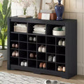 GDFStudio Boyle Modern Shoe Cabinet with Curved Base and 24 cubbies