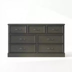 GustoWave Farmhouse 7 Drawers Dresser for Bedroom, 55 Wide Wood Rustic Chest of Drawers with Deep Drawers and Metal Handle