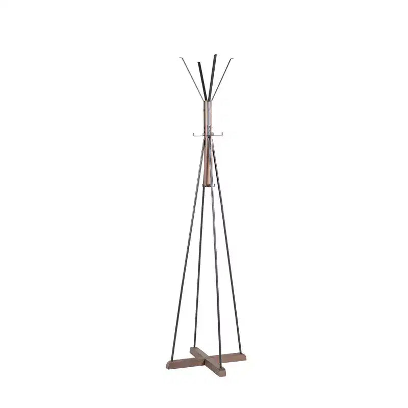 Clihome Reclaimed Wood Metal Coat Rack Freestanding with 8 Hooks for Bedroom Living Room