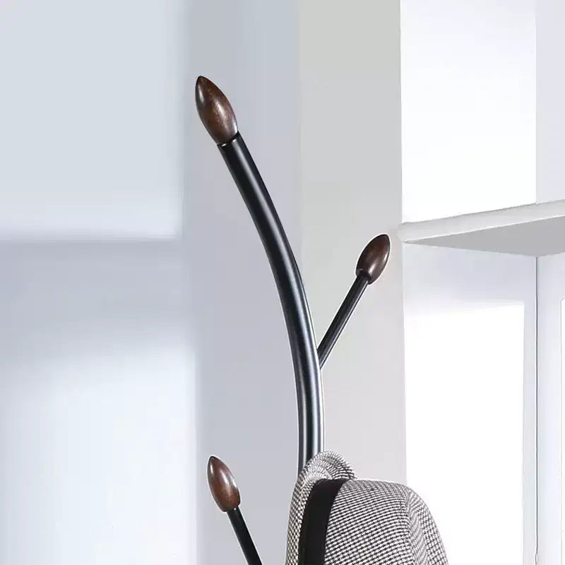 Perchero de pie moderno con forma de rama, 9 ganchos, 190 cm, metal y madera