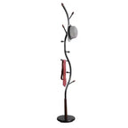 Perchero de pie moderno con forma de rama, 9 ganchos, 190 cm, metal y madera