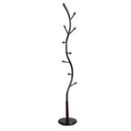 Perchero de pie moderno con forma de rama, 9 ganchos, 190 cm, metal y madera