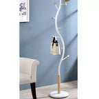 Perchero de pie moderno con forma de rama, 9 ganchos, 190 cm, metal y madera