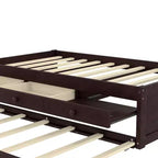Cama de plataforma individual/matrimonial con nido, 2 cajones y estación de carga, estructura de cama de madera maciza