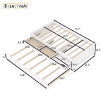 Cama de plataforma individual/matrimonial con nido, 2 cajones y estación de carga, estructura de cama de madera maciza