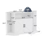 Mueble de TV esquinero para televisores de 55 pulgadas, centro de entretenimiento moderno con gabinetes de almacenamiento y puertas de granero, mesa de consola multimedia para sala de estar, dormitorio