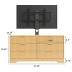 Mueble de TV con soporte y 6 cajones, centro de entretenimiento moderno estriado para televisores de 32-85 pulgadas, mesa consola multimedia ajustable para sala de estar o dormitorio, color negro