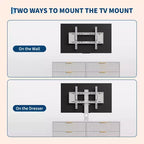Mueble de TV con soporte y 6 cajones, centro de entretenimiento moderno estriado para televisores de 32-85 pulgadas, mesa consola multimedia ajustable para sala de estar o dormitorio, color negro