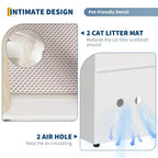 Mueble Arenero Cerrado con Doble Compartimento, Mueble Arenero Escondido con Rascadores y Alfombrillas Sanitarias de Doble Capa, Casa para Mascotas de Interior