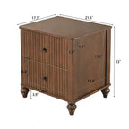 Mesita de noche moderna de madera con 2 cajones
