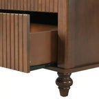 Mesita de noche moderna de madera con 2 cajones