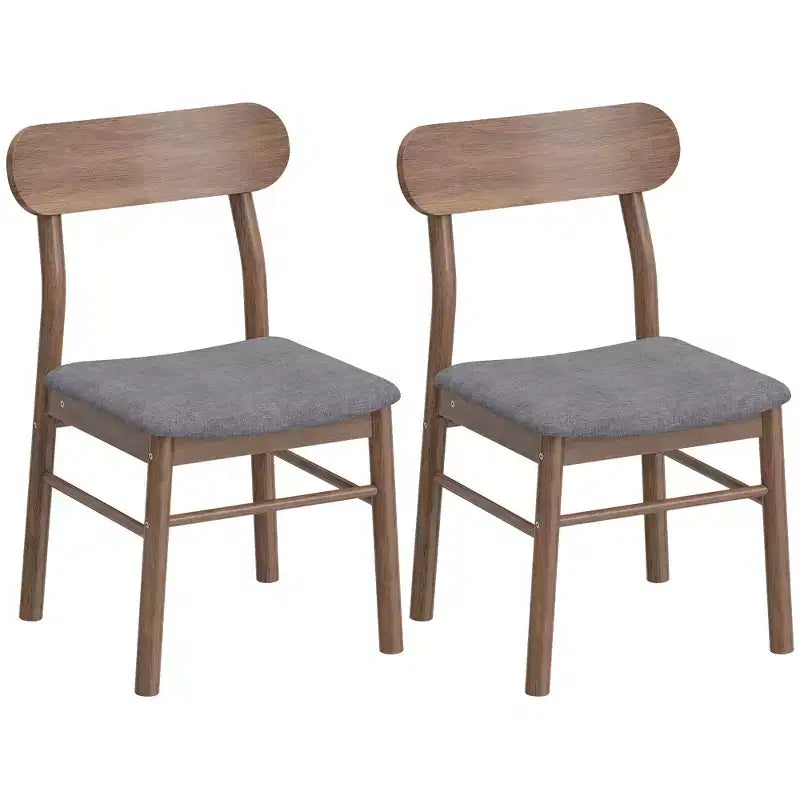 Sillas de comedor de madera, sillas de cocina tapizadas con patas de madera de caucho para comedor, gris