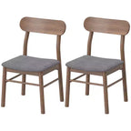 Sillas de comedor de madera, sillas de cocina tapizadas con patas de madera de caucho para comedor, gris
