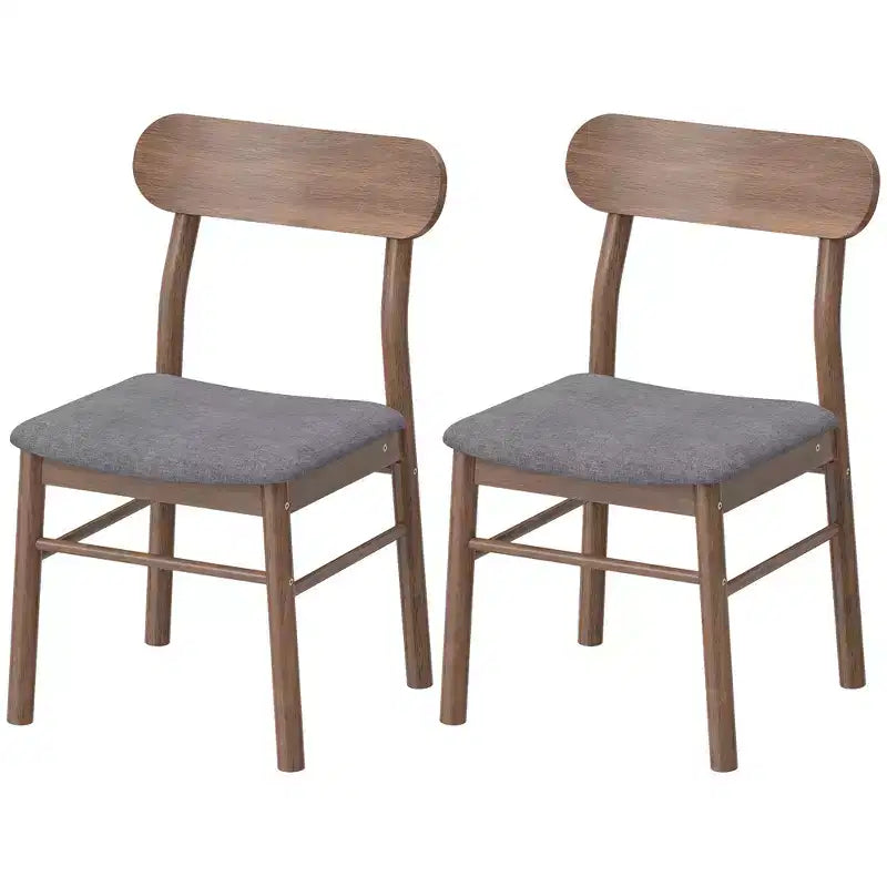 Sillas de comedor de madera, sillas de cocina tapizadas con patas de madera de caucho para comedor, gris