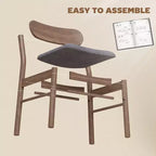 Sillas de comedor de madera, sillas de cocina tapizadas con patas de madera de caucho para comedor, gris