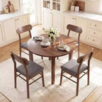 Sillas de comedor de madera, sillas de cocina tapizadas con patas de madera de caucho para comedor, gris