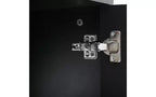 Mueble de TV elegante de 69 pulgadas con puertas de armario arqueadas, 2 cajones, adecuado para televisores de hasta 75 pulgadas; con dispositivo de rebote; para dormitorio, negro