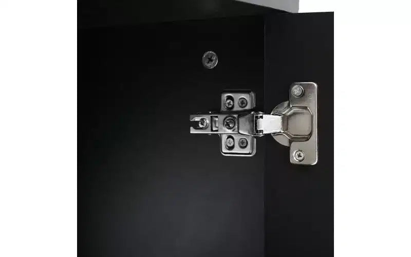 Mueble de TV elegante de 69 pulgadas con puertas de armario arqueadas, 2 cajones, adecuado para televisores de hasta 75 pulgadas; con dispositivo de rebote; para dormitorio, negro