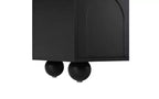 Mueble de TV elegante de 69 pulgadas con puertas de armario arqueadas, 2 cajones, adecuado para televisores de hasta 75 pulgadas; con dispositivo de rebote; para dormitorio, negro