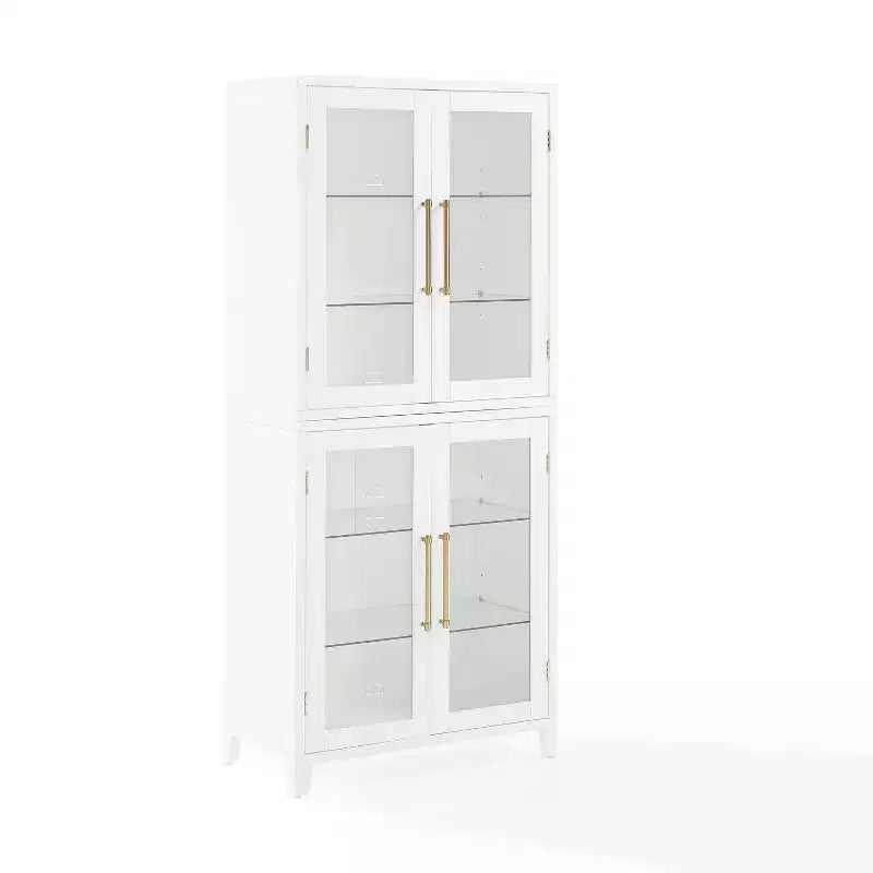Crosley 70" Roarke Glass Door Kitchen Pantry Storage Cabinet White
