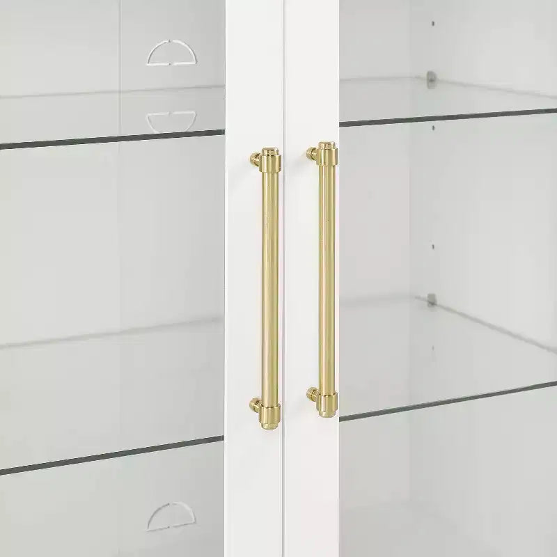 Armario de almacenamiento de cocina Roarke de 70" con puerta de cristal, blanco