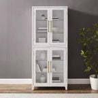 Armario de almacenamiento de cocina Roarke de 70" con puerta de cristal, blanco