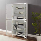 Armario de almacenamiento de cocina Roarke de 70" con puerta de cristal, blanco