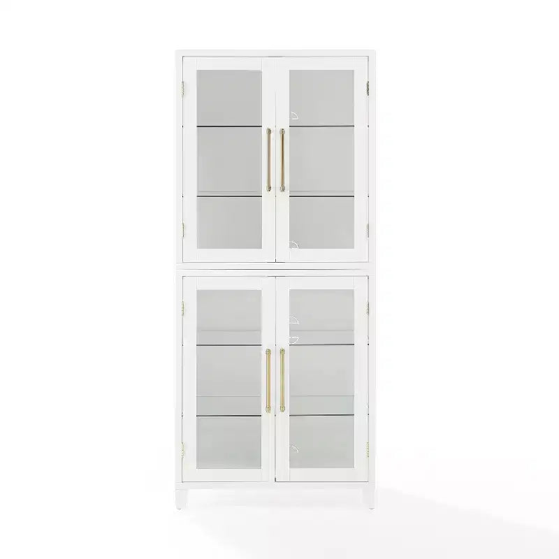 Armario de almacenamiento de cocina Roarke de 70" con puerta de cristal, blanco