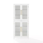 Armario de almacenamiento de cocina Roarke de 70" con puerta de cristal, blanco