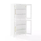 Armario de almacenamiento de cocina Roarke de 70" con puerta de cristal, blanco