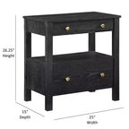 Mesa de Noche Comfort Pointe Delano Negra: 2 Cajones, Chapa de Roble, Correderas Metálicas, No Requiere Ensamblaje