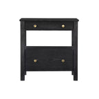 Mesa de Noche Comfort Pointe Delano Negra: 2 Cajones, Chapa de Roble, Correderas Metálicas, No Requiere Ensamblaje