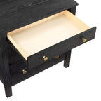 Mesa de Noche Comfort Pointe Delano Negra: 2 Cajones, Chapa de Roble, Correderas Metálicas, No Requiere Ensamblaje