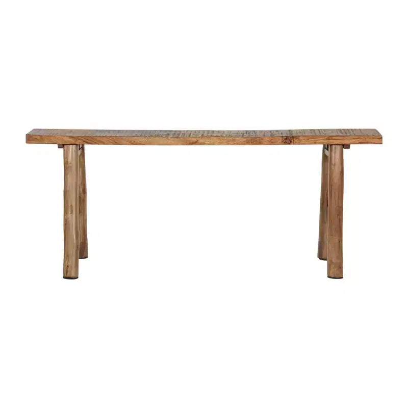 Banco esbelto Acacia Marrón: Madera maciza, rectangular, sin tapizar, asiento para recibidor