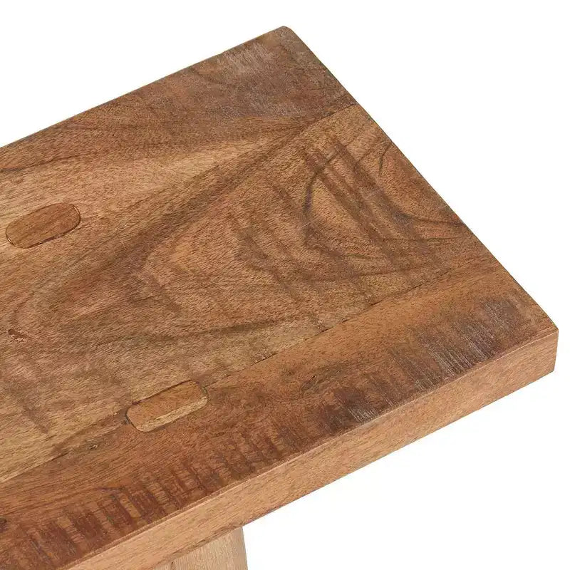 Banco esbelto Acacia Marrón: Madera maciza, rectangular, sin tapizar, asiento para recibidor