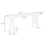 Banco esbelto Acacia Marrón: Madera maciza, rectangular, sin tapizar, asiento para recibidor