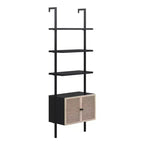Nathan James 72.5" Set of 2 Theo Bookshelf with Doors Matte Black