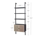Juego de 2 estanterías Theo de 72,5" con puertas, negro mate