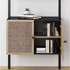 Juego de 2 estanterías Theo de 72,5" con puertas, negro mate