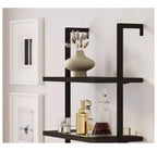 Juego de 2 estanterías Theo de 72,5" con puertas, negro mate