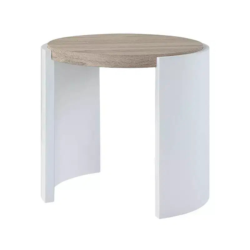 Acme Furniture Zoma Accent Table White/Oak Finish