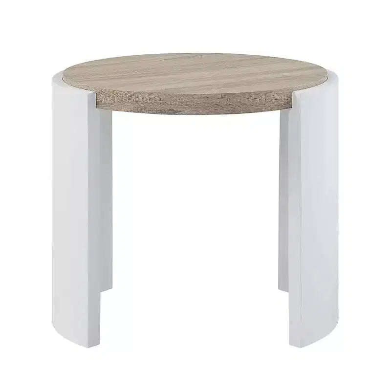 Mesa auxiliar Zoma acabado blanco/roble