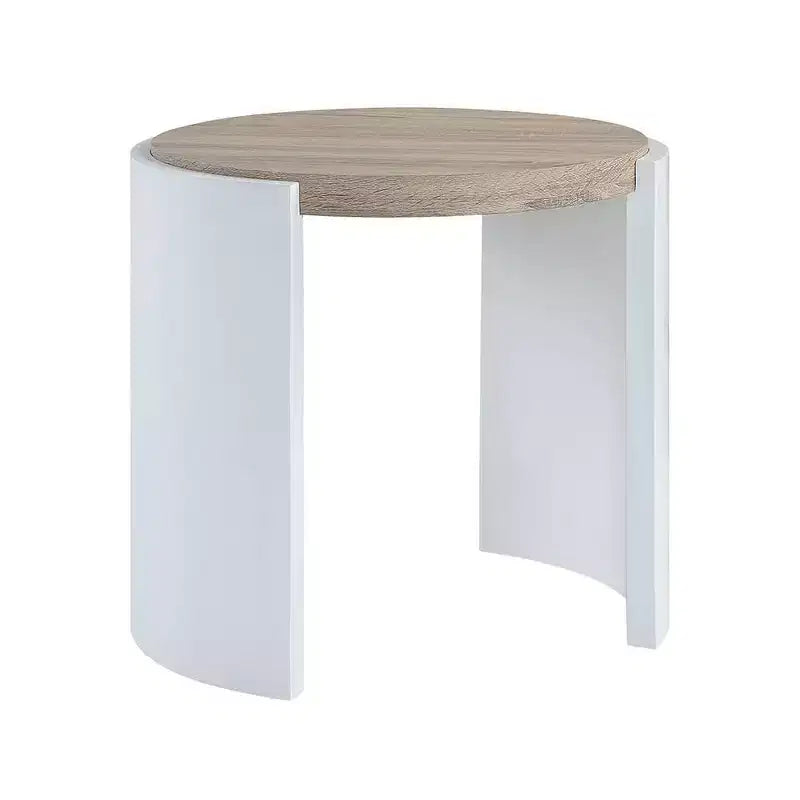 Mesa auxiliar Zoma acabado blanco/roble