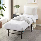 Base de cama con plataforma de acero, cama plegable de 14 pulgadas de alto
